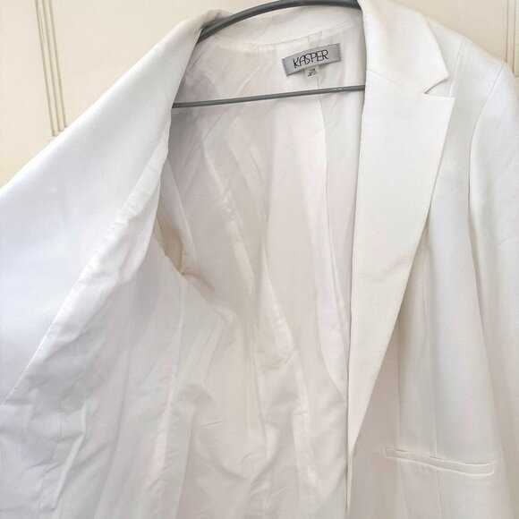 Size 16W - Kasper Pure White Suit Jacket Blazer - Picture 3 of 5